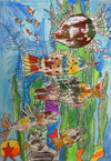 ‘Toothed fishes’, Ilya Abrosimov, 7 years, (teacher O.Yu.Gromyko), Novosibirsk