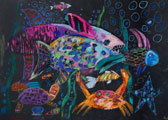 ‘Fishes - rivals’, Elizaveta Bardakova, 6 years, (teacher L. V. Pavlovets), Dnepr