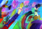 ‘A vivid underwater world’, Kseniya Zemlyanskaya, 9 years, (teacher K. M. Klyuchnik), Spasskoe (Primorskiy Kray)