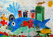 ‘On the bottom of the sea’, Polina Bakastova, 6 years, (teacher I. M. Churikova), Spasskoe (Primorskiy Kray)