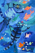 ‘Sea cats’, Elena Grabovskaya, 7 years, (teacher I. V. Isichenko), Izyum