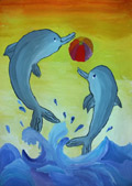 ‘Games of dolphins’, Maya Militchyk, 7 years, (teacher R.V.Betsala), Ivano-Frankovsk