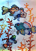 ‘Colorful mantles’, Anna Zemlyanikina, 14 years, (teacher D.G. Aleksandrova), Vorkuta (Komi Republic)