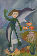 ‘Playing with a dolphin’, Nikolay Isakov, 8 years, (teacher L.I. Morgacheva), Serov