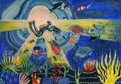 ‘Colored depths’, Anna Stepanyuk, 9 years, (teacher O. I. Shatunova), Rozhische