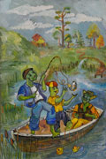 ‘On fishing’, Anastasiya Shumilina, 13 years, (teacher L.N. Muradova), Orenburg