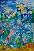 ‘Ride the sea waves’, Anastasiya Pogoretska, 9 years, (teacher G.P. Panchenko), Horishni Plavni