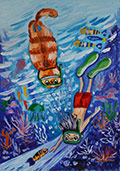 ‘Underwater travel’, Maksim Stadnikov, 9 years, (teacher T.�. Kravtsova), Privolye