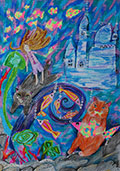 ‘Underwater trip’, Sofiya Zabashta, 10 years, (teacher K.N. Zinchenko), Izium