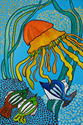 ‘At the bottom of the sea’, Polina Kuraksina, 11 years, (teacher O.I. Leshchenko), Chuguev