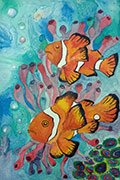 ‘Clown fishes’, Karolina Shamsutdinova, 13 years, (teacher A.V. Sirazieva), Kazan (Republic Tatarstan)