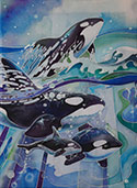 ‘A family of orcas’, Ekaterina Moiseenko, 14 years, (teacher N.V. Zhukovskaya) Belovodsk
