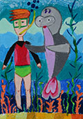 ‘Underwater Friends’, Taisiya Hertsova, 8 years, (teacher O.V. Nedavnya), Izyum