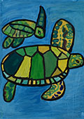 ‘Turtles like birds’, Zlata Artazei, 9 years, (teacher N.M. Dolgushina), Kyiv