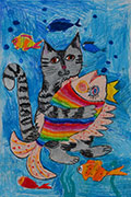 ‘Favorite fish of the Marquis’ cat, Veronika Babiy, 8 years, (teacher O.O. Lysenko), Golovanivsk