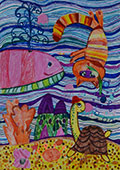 ‘Whale-fish and cat-fish’, Veronika Prokopenko, 8 years, (teacher O.V. Nedavnya), Izyum