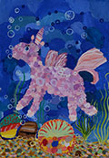 ‘Underwater pony artist’, Zorina Tarasova, 9 years, (teacher M.V. Pelekh), Izyum