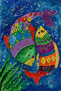 ‘Fish in embroidery’, Anna Datsenko, 8 years old, (teacher O.O.Lysenko), Golovanivsk