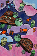 ‘Dreams of turtles’, Sofiya Chuchupaka, 10 years old, (teacher M. Povetova), Cherkasy