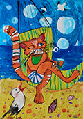 ‘Rest on the ocean’, Ulyana Rudechko, 10 years, (teacher O.O.Lysenko), Golovanivsk