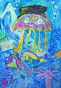 ‘Mrs. Jellyfish’, Kseniya Lutsyk, 7 years old, (teacher L.D. Novik), Kryvyi Rih