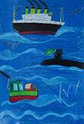 ‘Among the waves’, Glib Klymov, 11 years old, (teacher R.B.Resnyanska), Blagovishchenske