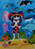 ‘Magical but dangerous underwater world’, Zlatoslava Lysogir, 10 years old, (teacher M.K.Pavlyk), Drabiv