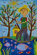 ‘Fisherman’, Eva Smirnova, 9 years old, (teacher O.V. Obukhova), Samar