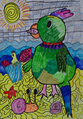‘Parrot - fisherman’, Kateryna Rybalka, 8 years old, (teacher V.V. Bondarenko), Kryvyi Rih