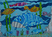 ‘Blue whale’, Elizaveta Vyshnevska, 9 years old, (teacher K. Yurchuk), Volodymyr