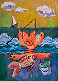 ‘A successful fishing’, Oleksandra Pometun, 8 years old, (teacher G.Yu. Nechvoloda), Dnipro