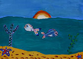 ‘Sea’ (fragment), Viktoriya Bezkorovaina, 9 years old, (teacher O.R. Zilinko), Ternopil