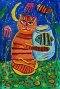 ‘A cat's dream’, Anastasiya Rasniuk, 9 years old, (teacher O.O. Lysenko), Golovanivsk
