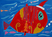 ‘New Year's Fish’, Mariya Tyshchenko, 8 years old, (teacher M.I. Druzhynina), Cherkasy