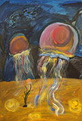 ‘Jellyfishes’, Yevheniya Balabai, 11 years old, (teacher O.O. Kotenko), Vysokyy