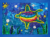‘In the blue sea’, Ulyana Agatenko, 8 years old, (teacher O.O. Tkachuk), Ustilug