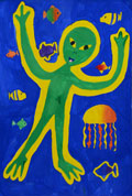 ‘Extraterrestrial guest’, Polina Yefimova, 10 years old, (teacher O.V. Obukhova), Zarichne ‘Extraterrestrial guest’, Polina Yefimova, 10 years old, (teacher O.V. Obukhova), Zarichne