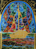 ‘Ship in the glow of stained glass’, Arina Povkh, 14 years old, (teacher N.Y. Bagola), Gorodok ‘Ship in the glow of stained glass’, Arina Povkh, 14 years old, (teacher N.Y. Bagola), Gorodok